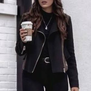 Aritzia Wilfred Black Moto Jacket
